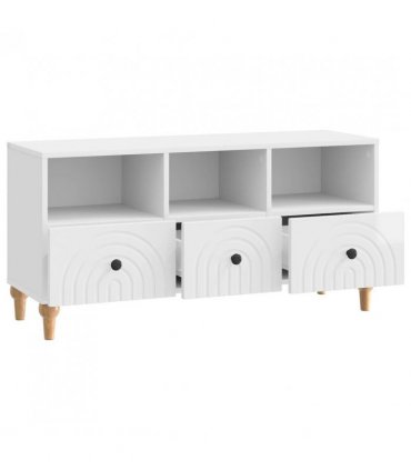 vidaXL TV Cabinet High Gloss White 102 x 34.5 x 50 cm Engineered Wood — V0672121044