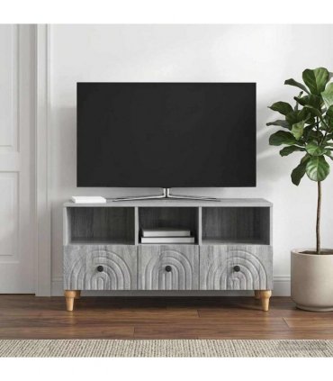 vidaXL TV Cabinet Grey Sonoma 102 x 34.5 x 50 cm Engineered Wood — V0672121045