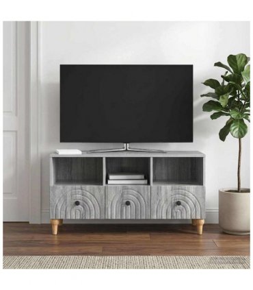 vidaXL TV Cabinet Grey Sonoma 102 x 34.5 x 50 cm Engineered Wood — V0672121045