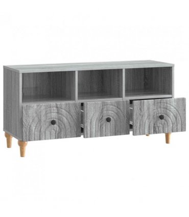 vidaXL TV Cabinet Grey Sonoma 102 x 34.5 x 50 cm Engineered Wood — V0672121045