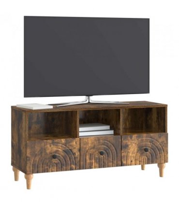 vidaXL TV Cabinet Smoked Oak 102 x 34.5 x 50 cm Engineered Wood — V0672121047