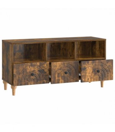 vidaXL TV Cabinet Smoked Oak 102 x 34.5 x 50 cm Engineered Wood — V0672121047