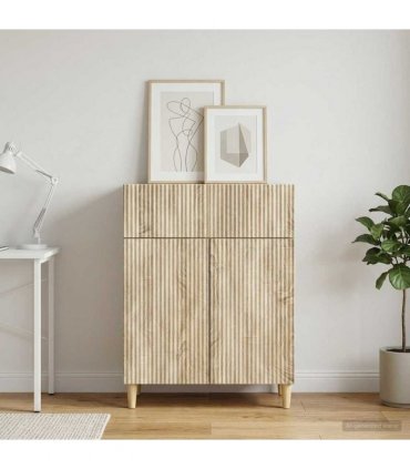 vidaXL Sideboard Sonoma Oak 66 x 34.5 x 90 cm Engineered Wood