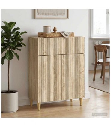 vidaXL Sideboard Sonoma Oak 66 x 34.5 x 90 cm Engineered Wood