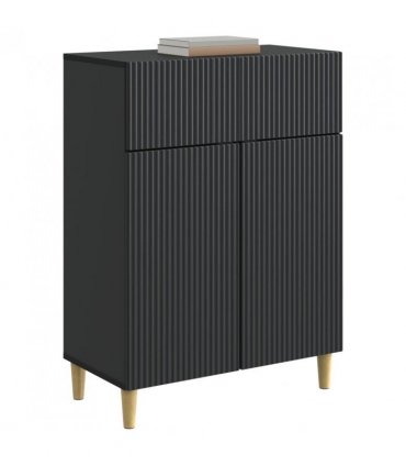 vidaXL Sideboard with Drawer Black 66 x 34.5 x 90 cm Engineered Wood