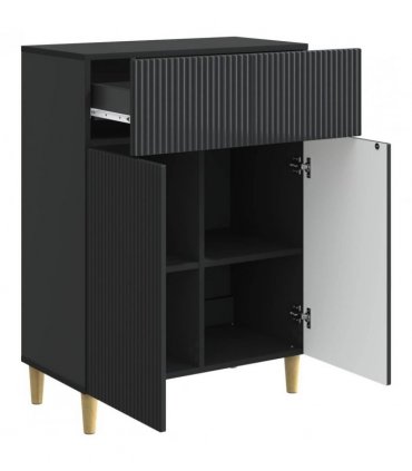 vidaXL Sideboard with Drawer Black 66 x 34.5 x 90 cm Engineered Wood