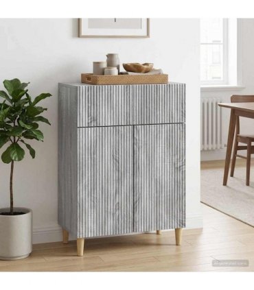 vidaXL Sideboard Grey Sonoma 66 x 34.5 x 90 cm Engineered Wood
