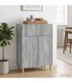 vidaXL Sideboard Grey Sonoma 66 x 34.5 x 90 cm Engineered Wood