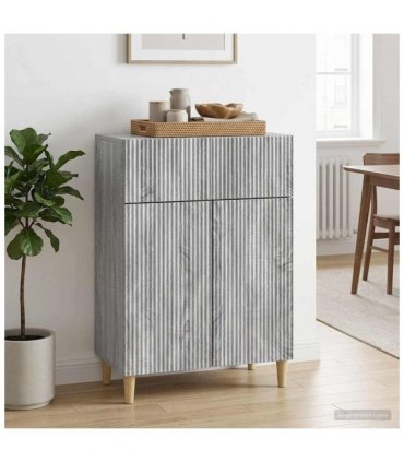 vidaXL Sideboard Grey Sonoma 66 x 34.5 x 90 cm Engineered Wood