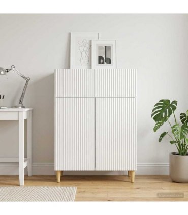 vidaXL Sideboard High Gloss White 66 x 34.5 x 90 cm Engineered Wood