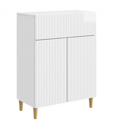 vidaXL Sideboard High Gloss White 66 x 34.5 x 90 cm Engineered Wood