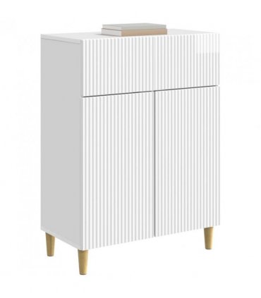 vidaXL Sideboard High Gloss White 66 x 34.5 x 90 cm Engineered Wood