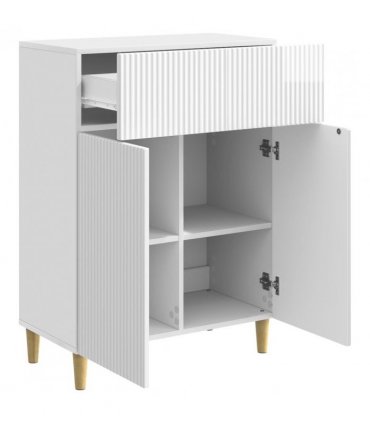 vidaXL Sideboard High Gloss White 66 x 34.5 x 90 cm Engineered Wood