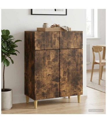 vidaXL Sideboard Smoked Oak 66 x 34.5 x 90 cm Engineered Wood