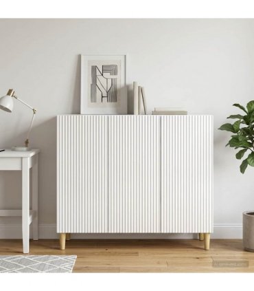 vidaXL Sideboard High Gloss White 89 x 34.5 x 80 cm Engineered Wood — V0672121056