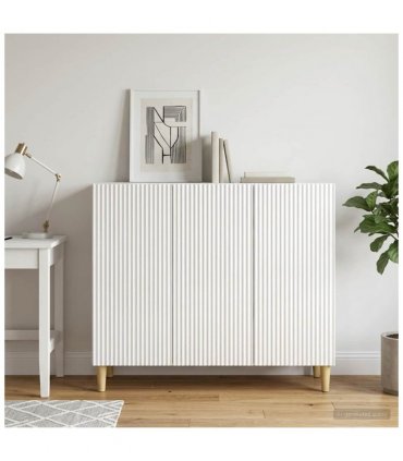 vidaXL Sideboard High Gloss White 89 x 34.5 x 80 cm Engineered Wood — V0672121056