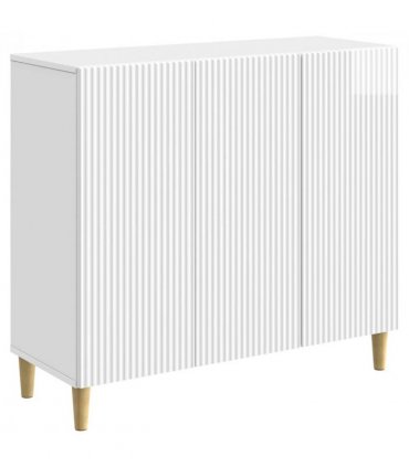 vidaXL Sideboard High Gloss White 89 x 34.5 x 80 cm Engineered Wood — V0672121056