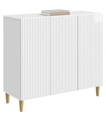 vidaXL Sideboard High Gloss White 89 x 34.5 x 80 cm Engineered Wood — V0672121056