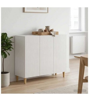 vidaXL Sideboard High Gloss White 89 x 34.5 x 80 cm Engineered Wood — V0672121056