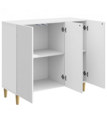 vidaXL Sideboard High Gloss White 89 x 34.5 x 80 cm Engineered Wood — V0672121056