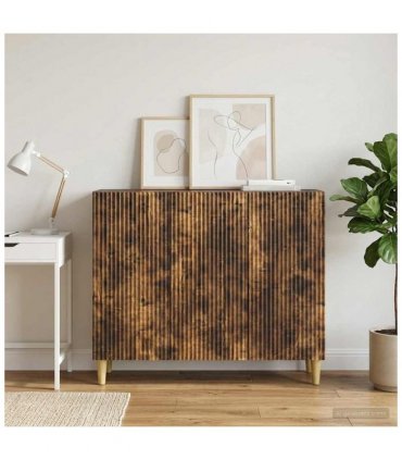 vidaXL Sideboard Smoked Oak 89 x 34.5 x 80 cm Engineered Wood — V0672121057