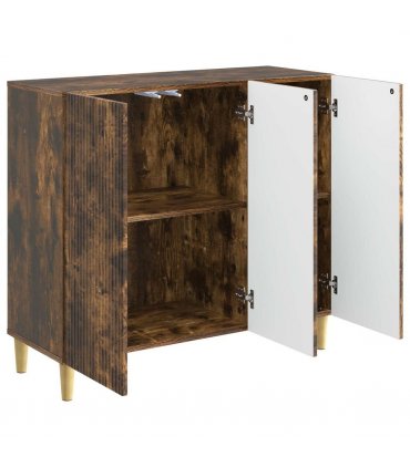 vidaXL Sideboard Smoked Oak 89 x 34.5 x 80 cm Engineered Wood — V0672121057