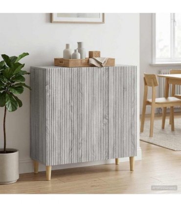 vidaXL Sideboard Grey Sonoma 89 x 34.5 x 80 cm Engineered Wood — V0672121060