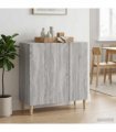 vidaXL Sideboard Grey Sonoma 89 x 34.5 x 80 cm Engineered Wood — V0672121060