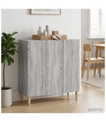 vidaXL Sideboard Grey Sonoma 89 x 34.5 x 80 cm Engineered Wood — V0672121060