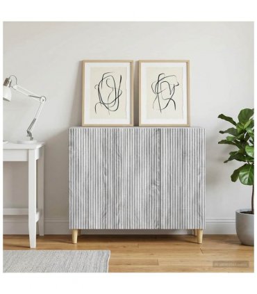 vidaXL Sideboard Grey Sonoma 89 x 34.5 x 80 cm Engineered Wood — V0672121060