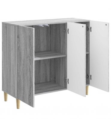vidaXL Sideboard Grey Sonoma 89 x 34.5 x 80 cm Engineered Wood — V0672121060