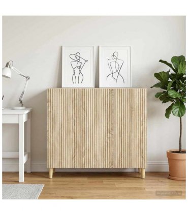 vidaXL Sideboard Sonoma Oak 89 x 34.5 x 80 cm Engineered Wood — V0672121061