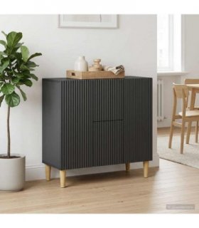 vidaXL Sideboard with Drawer Black 89 x 34.5 x 60 cm Engineered Wood