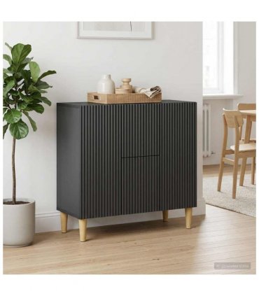 vidaXL Sideboard with Drawer Black 89 x 34.5 x 60 cm Engineered Wood