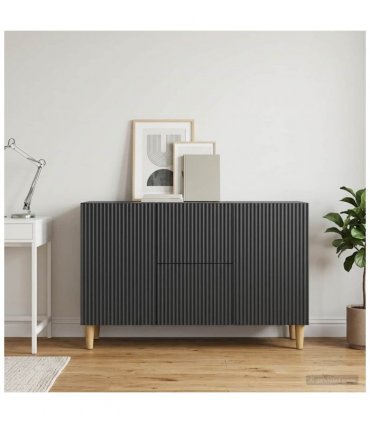 vidaXL Sideboard with Drawer Black 89 x 34.5 x 60 cm Engineered Wood