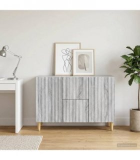 vidaXL Sideboard Grey Sonoma 89 x 34.5 x 60 cm Engineered Wood