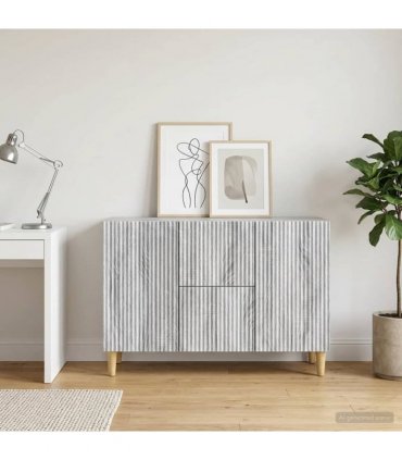 vidaXL Sideboard Grey Sonoma 89 x 34.5 x 60 cm Engineered Wood