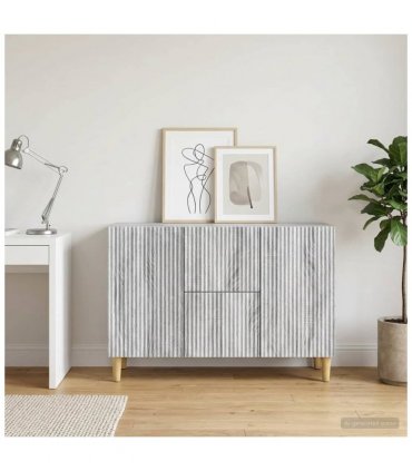vidaXL Sideboard Grey Sonoma 89 x 34.5 x 60 cm Engineered Wood