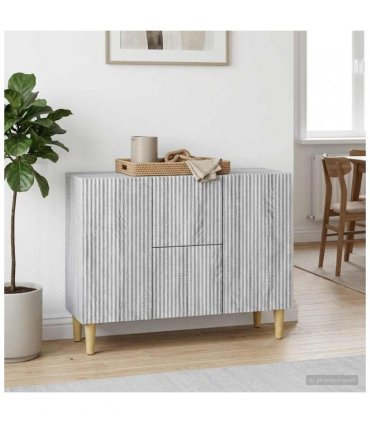 vidaXL Sideboard Grey Sonoma 89 x 34.5 x 60 cm Engineered Wood