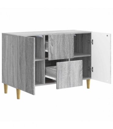 vidaXL Sideboard Grey Sonoma 89 x 34.5 x 60 cm Engineered Wood