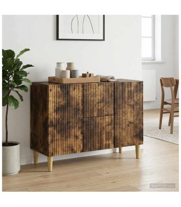vidaXL Sideboard Smoked Oak 89 x 34.5 x 60 cm Engineered Wood