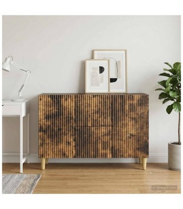 vidaXL Sideboard Smoked Oak 89 x 34.5 x 60 cm Engineered Wood