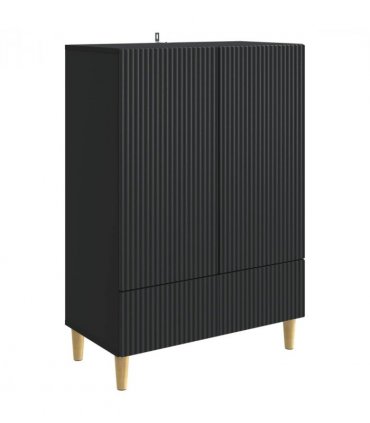 vidaXL Sideboard with Drawer Black 66 x 34.5 x 95 cm Engineered Wood