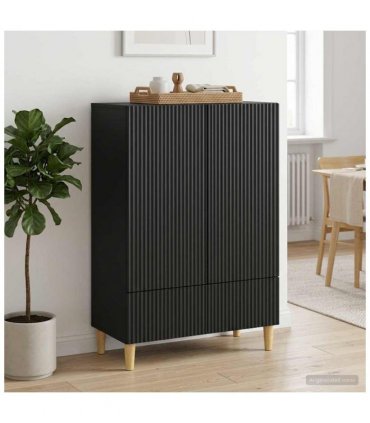 vidaXL Sideboard with Drawer Black 66 x 34.5 x 95 cm Engineered Wood