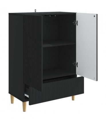 vidaXL Sideboard with Drawer Black 66 x 34.5 x 95 cm Engineered Wood