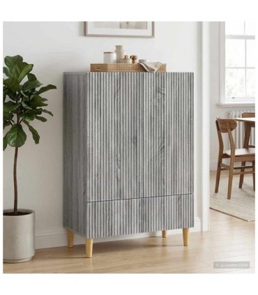 vidaXL Sideboard Grey Sonoma 66 x 34.5 x 95 cm Engineered Wood