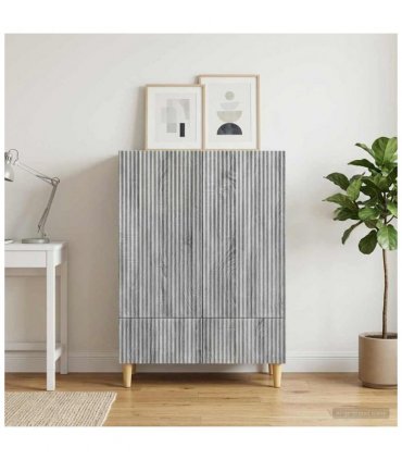 vidaXL Sideboard Grey Sonoma 66 x 34.5 x 95 cm Engineered Wood