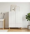 vidaXL Sideboard High Gloss White 66 x 34.5 x 95 cm Engineered Wood