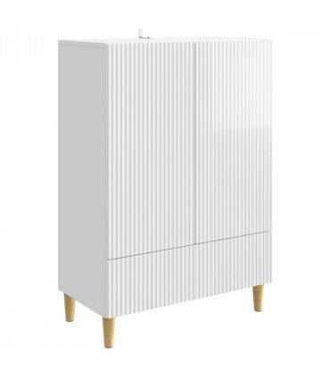 vidaXL Sideboard High Gloss White 66 x 34.5 x 95 cm Engineered Wood