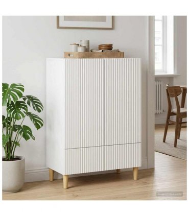 vidaXL Sideboard High Gloss White 66 x 34.5 x 95 cm Engineered Wood